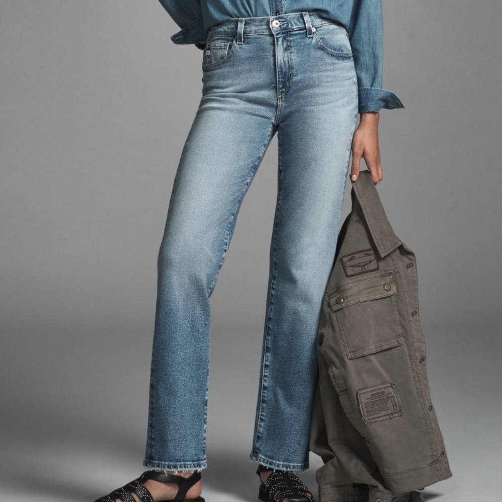 AG BRINLEY HIGH-RISE STRAIGHT-LEG JEANS